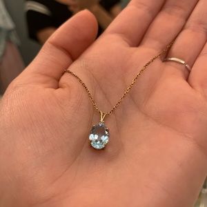 Blue Topaz 18k Sterling Silver necklace